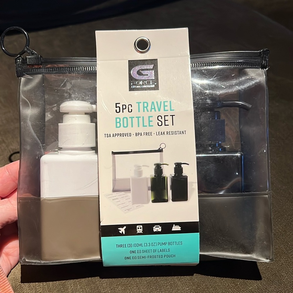 G Force 5 piece travel bottle set